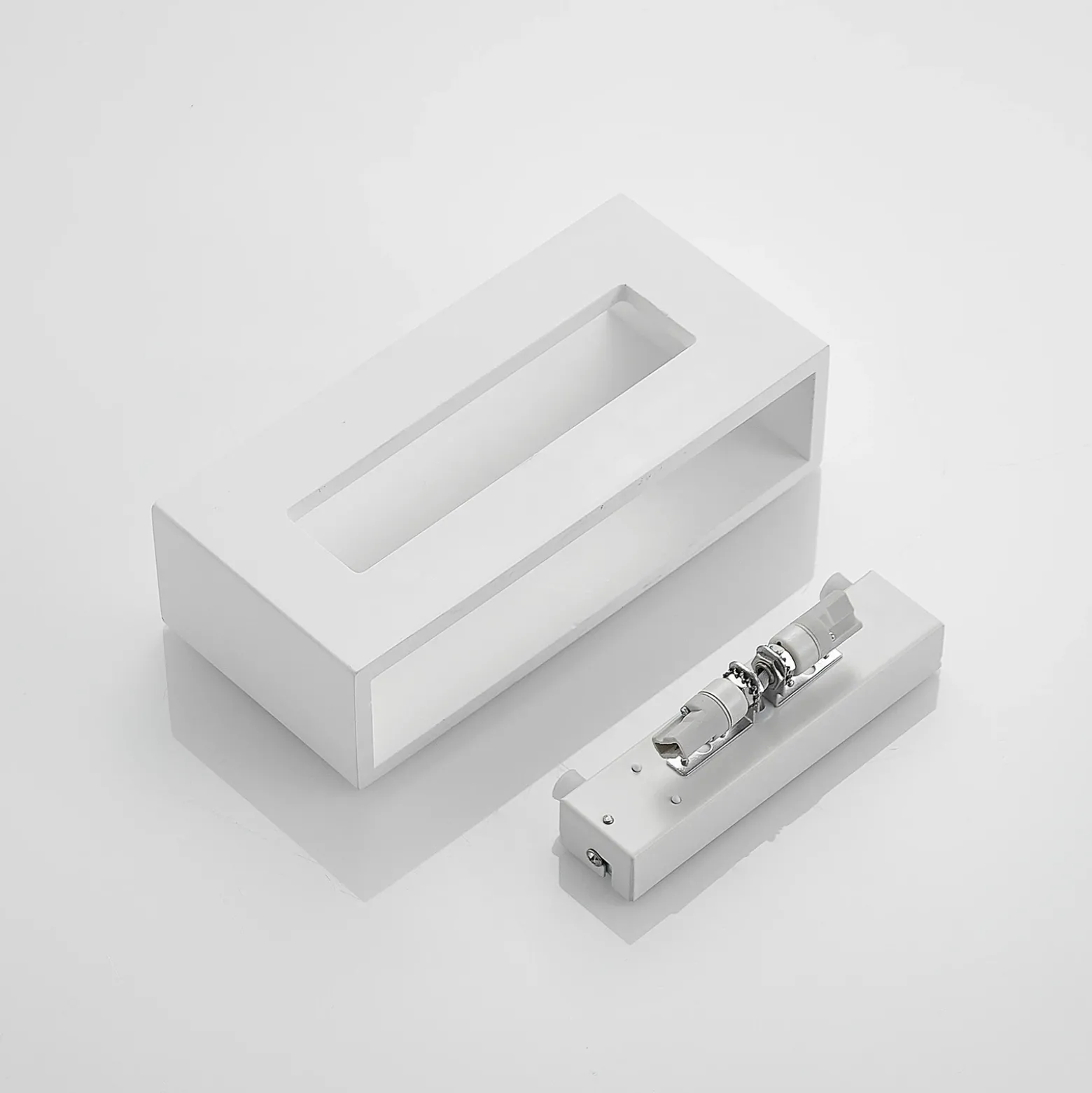 Aplique de pared Lindby Mavora, angular, 25 cm, blanco, escayola, G9