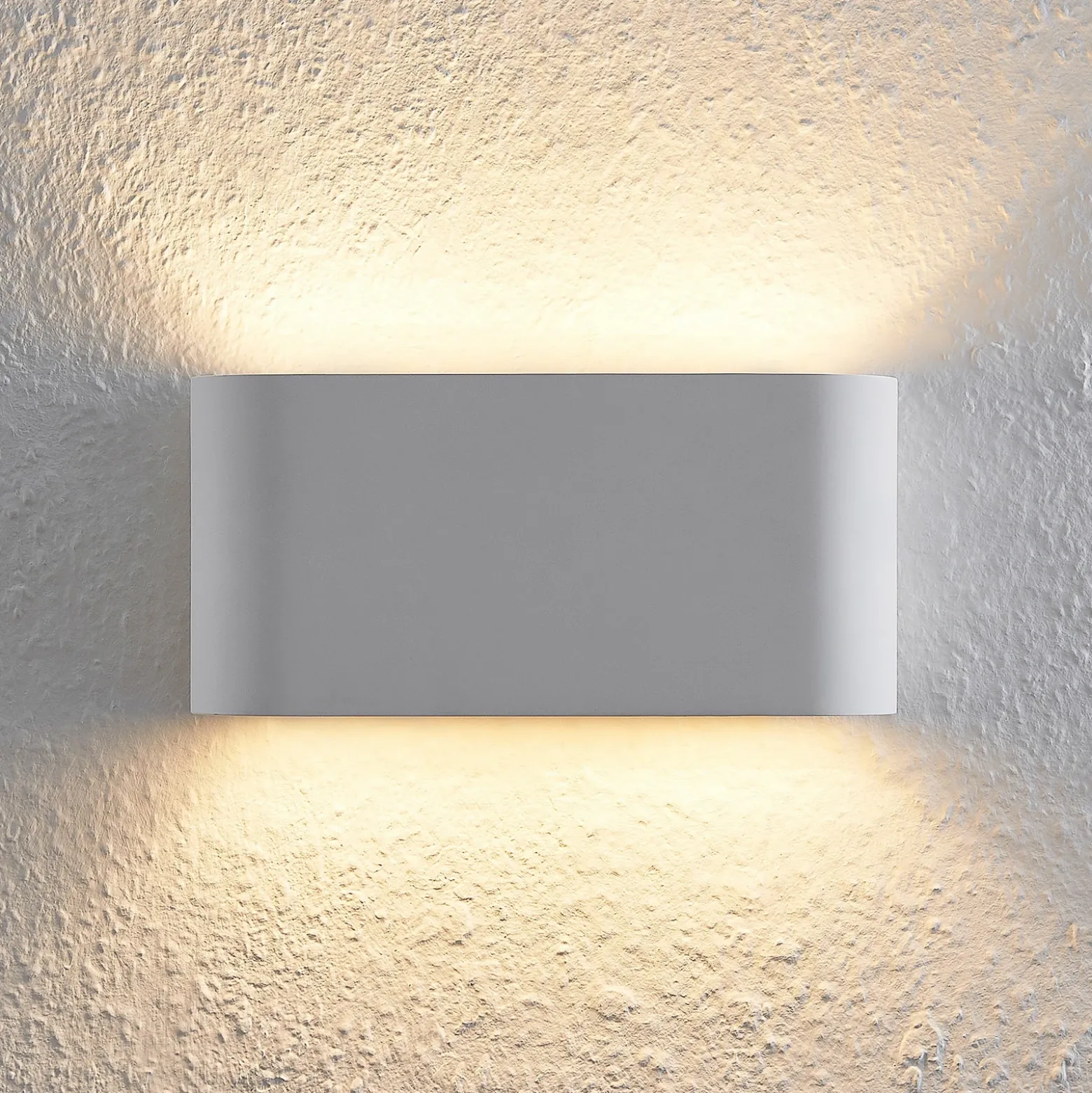 Aplique de pared Lindby Mavora, redondo, 25 cm, blanco, escayola, G9