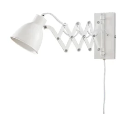 Aplique de pared Lindby Merle, altura 22 cm, blanco, extensible