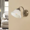 Aplique de pared Lindby Mialina, 20 cm, latón antiguo, metal, cristal