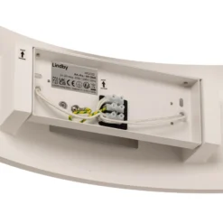Aplique de pared Lindby Naike, blanco, escayola, altura 15 cm