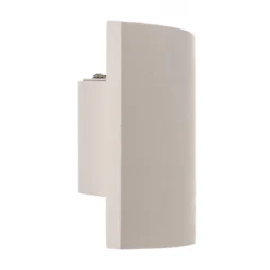 Aplique de pared Lindby Naike, blanco, escayola, altura 15 cm