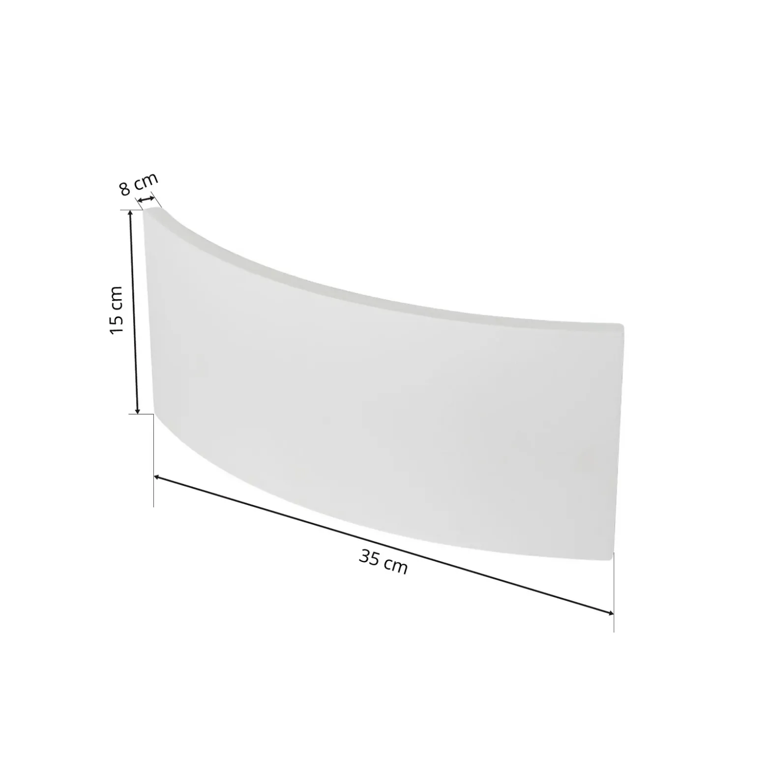 Aplique de pared Lindby Naike, blanco, escayola, altura 15 cm