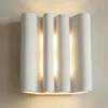 Aplique de pared Lindby Novali, blanco, escayola, arriba/abajo, 26 cm, G9