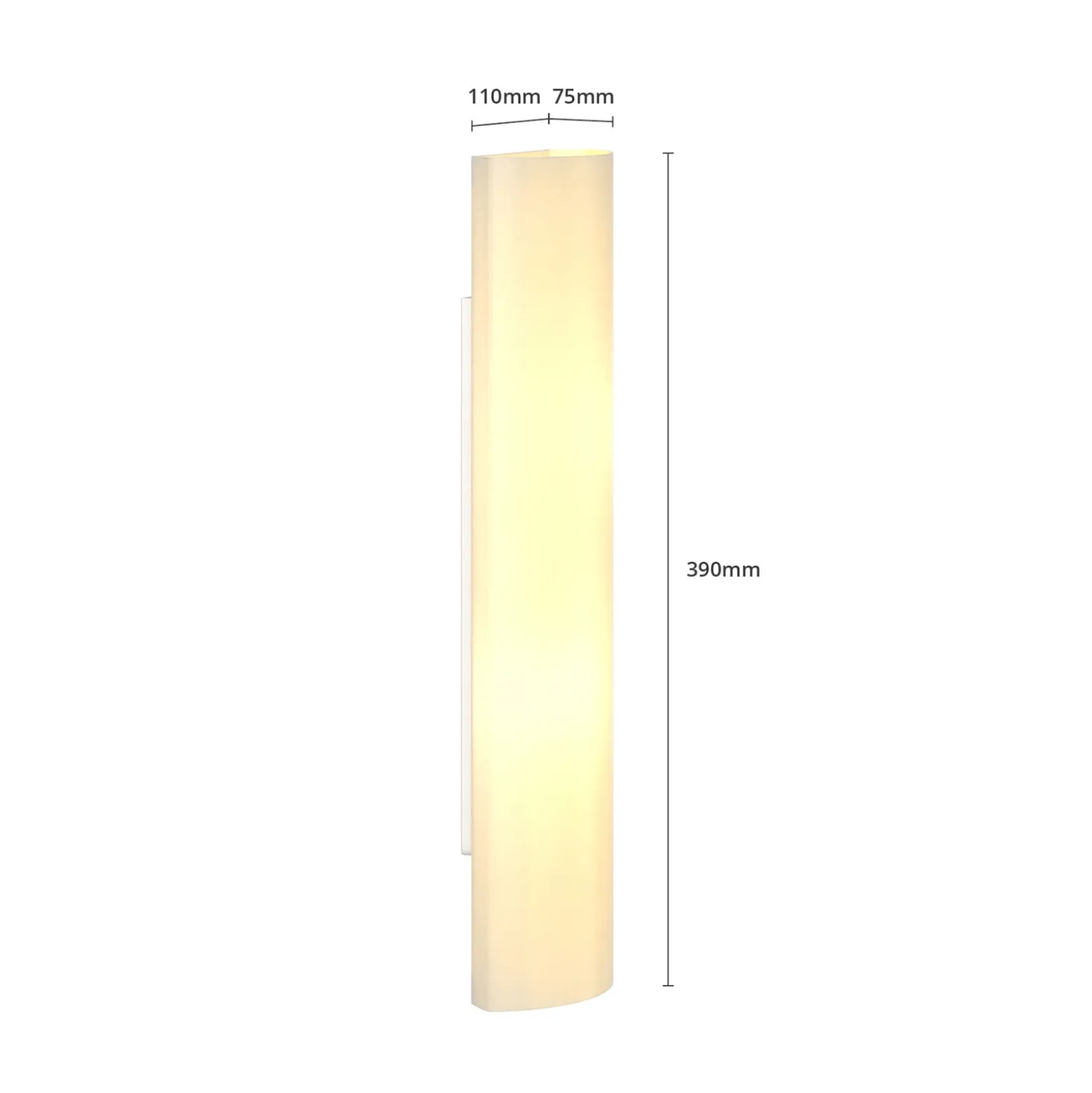 Aplique de pared Lindby Ophelia, altura 39 cm, blanco, cristal