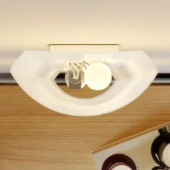 Aplique de pared Lindby Ophelia, altura 39 cm, blanco, cristal