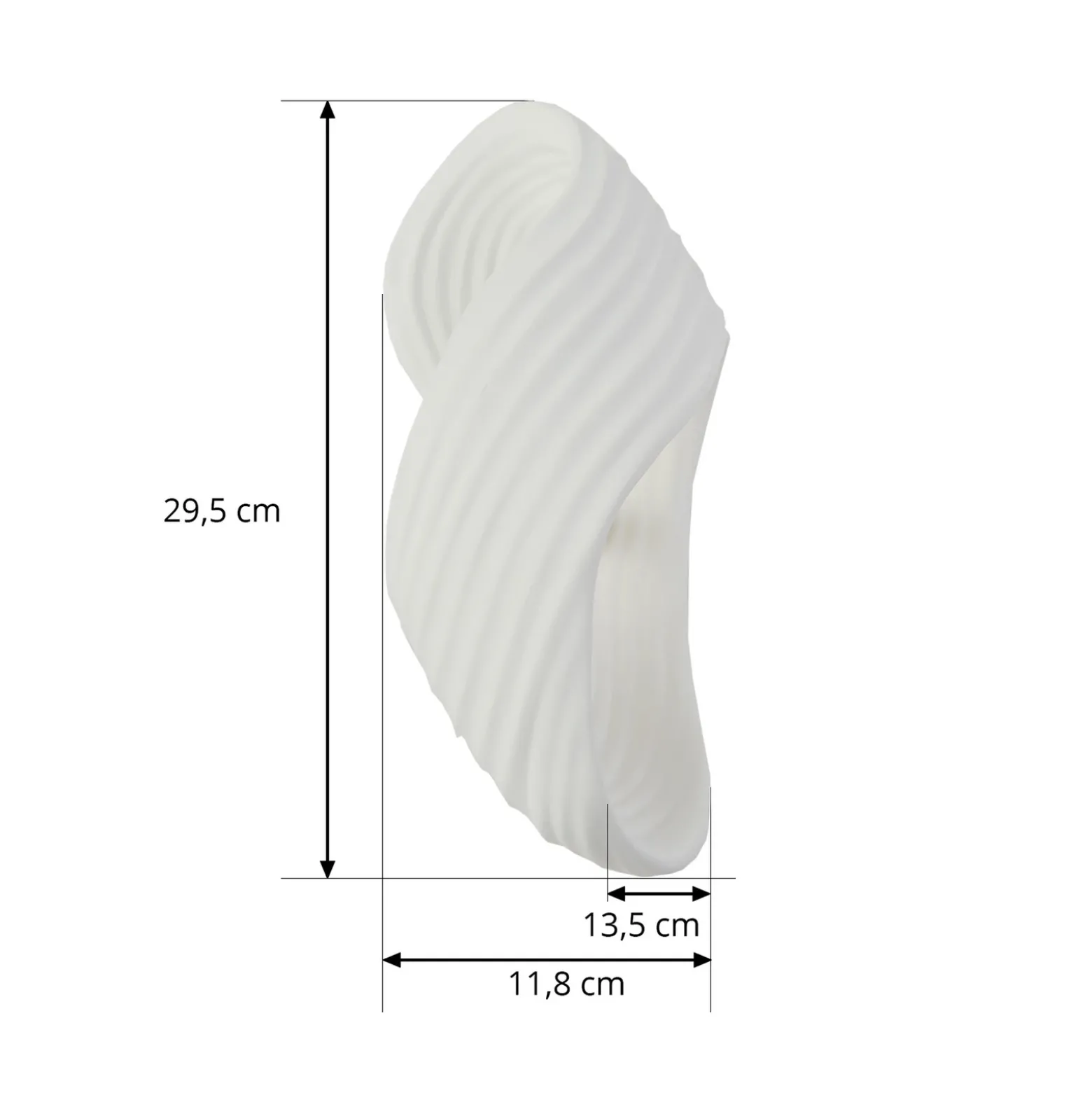 Aplique de pared Lindby Ornela, blanco, escayola, altura 29,5 cm