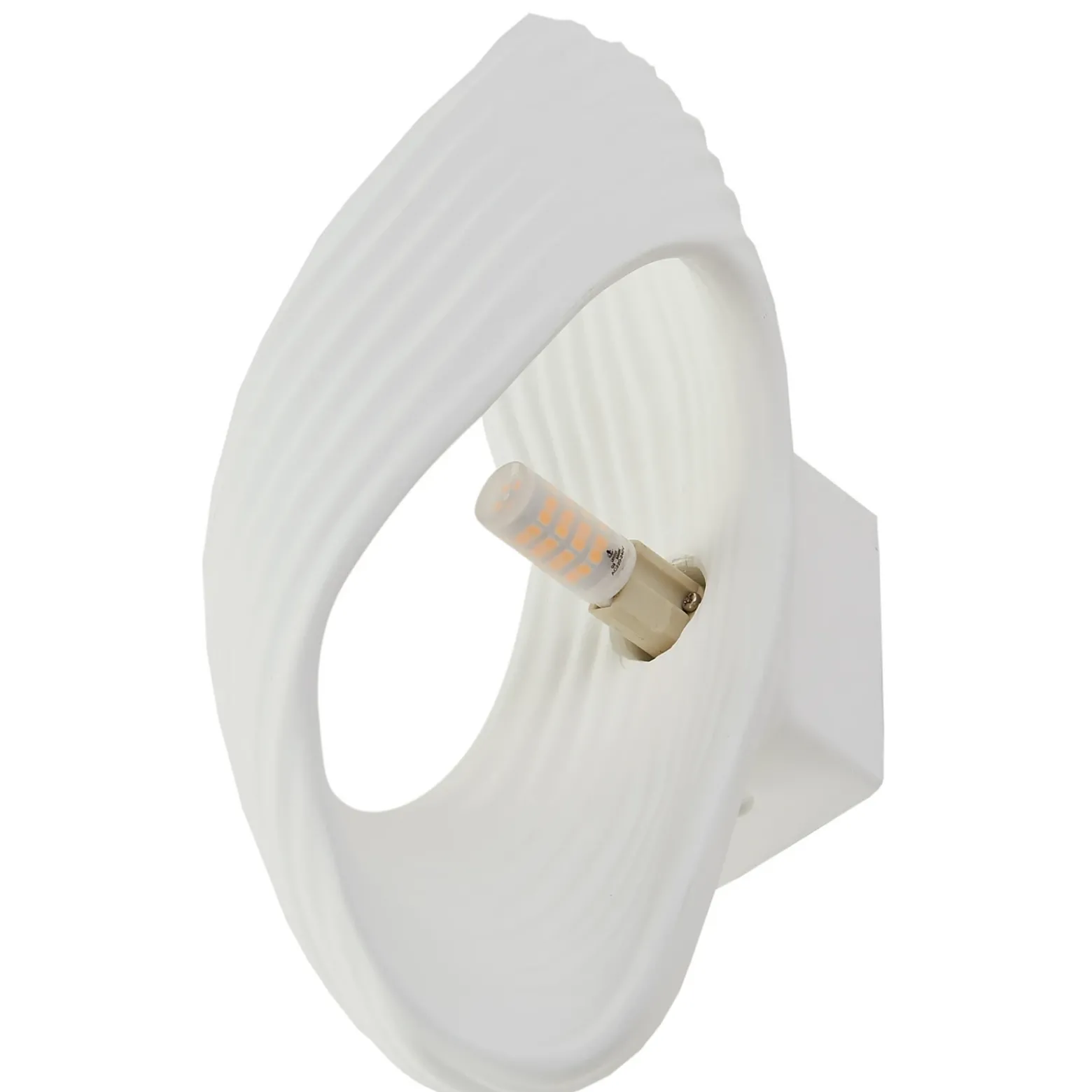 Aplique de pared Lindby Ornela, blanco, escayola, altura 29,5 cm