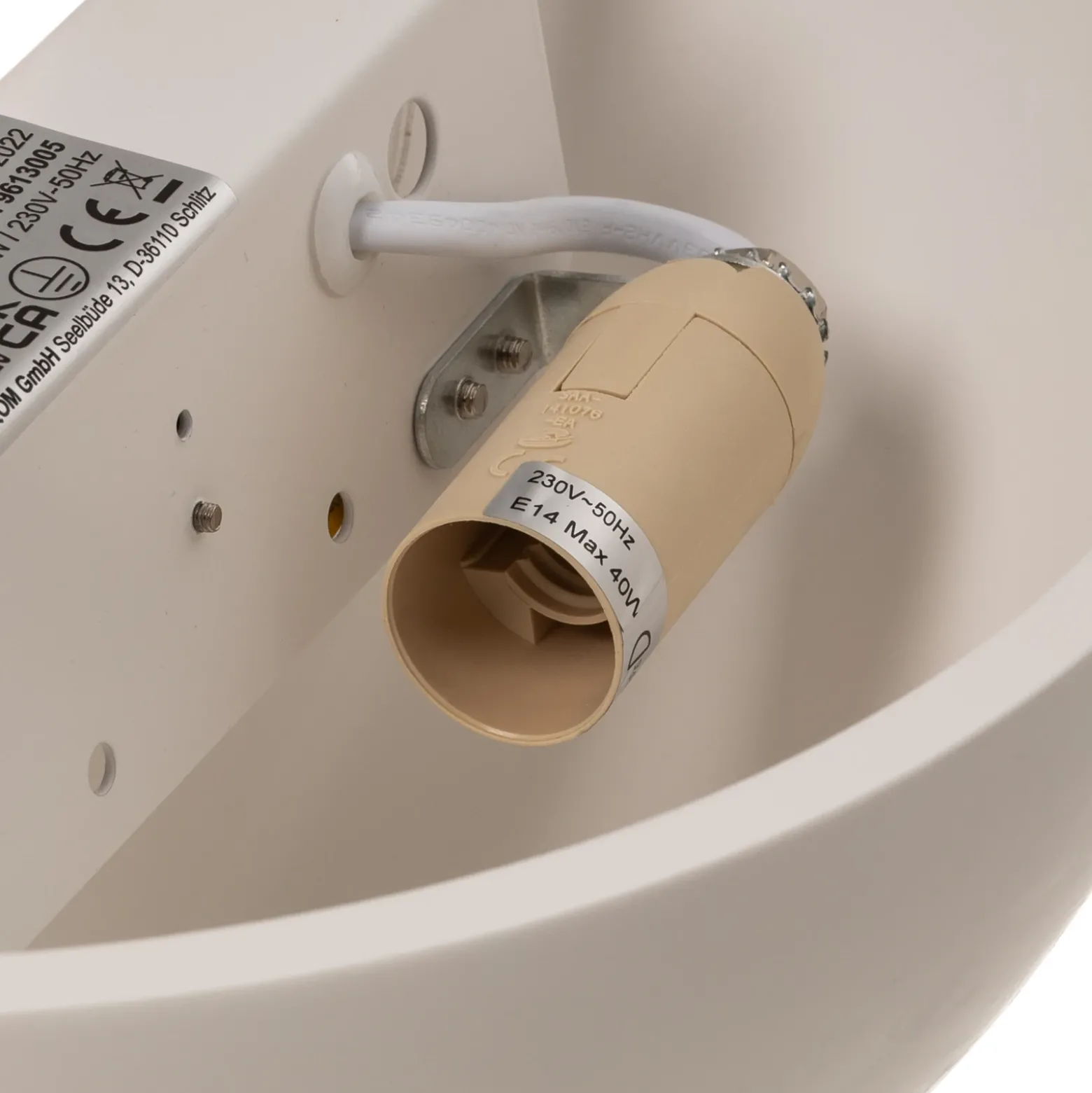 Aplique de pared Lindby Pascali, altura 13 cm, blanco, escayola