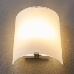 Aplique de pared Lindby Phil, blanco, cristal, altura 21cm, set de 3