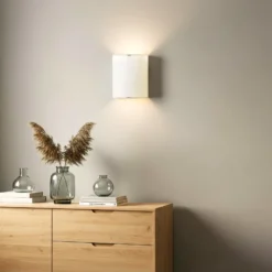 Aplique de pared Lindby «Phil», blanco, cristal, altura 21 cm