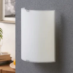 Aplique de pared Lindby Phil, blanco, altura del cristal 21cm, set de 2