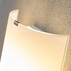 Aplique de pared Lindby Phil, blanco, altura del cristal 21cm, set de 2