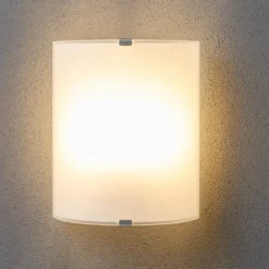 Aplique de pared Lindby Phil, blanco, cristal, altura 21cm, set de 3