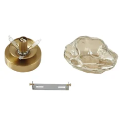 Aplique de pared Lindby Piatra, ámbar/latón, cristal, Ø 16 cm, G9