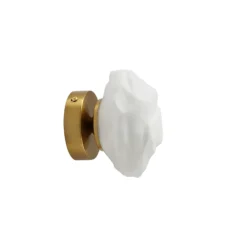 Aplique de pared Lindby Piatra, opal/latón, cristal, Ø 16 cm, G9