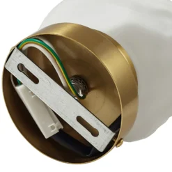 Aplique de pared Lindby Piatra, opal/latón, cristal, Ø 16 cm, G9