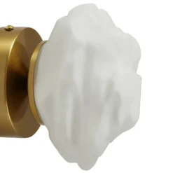 Aplique de pared Lindby Piatra, opal/latón, cristal, Ø 16 cm, G9