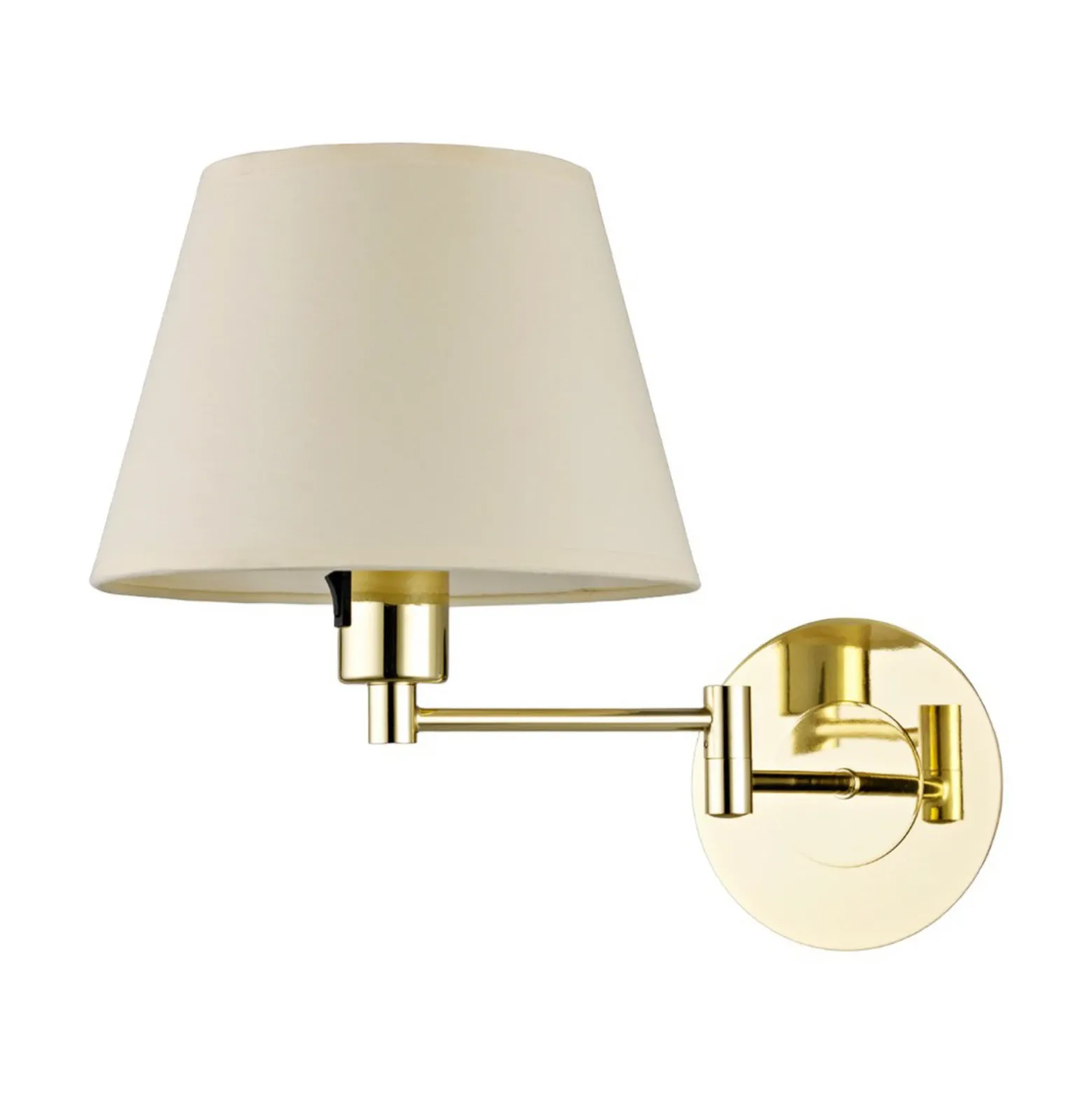 Aplique de pared Lindby Pola, 30 cm, latón, extensible, tela