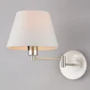 Aplique de pared Lindby Pola, 30 cm, níquel, extensible, textil
