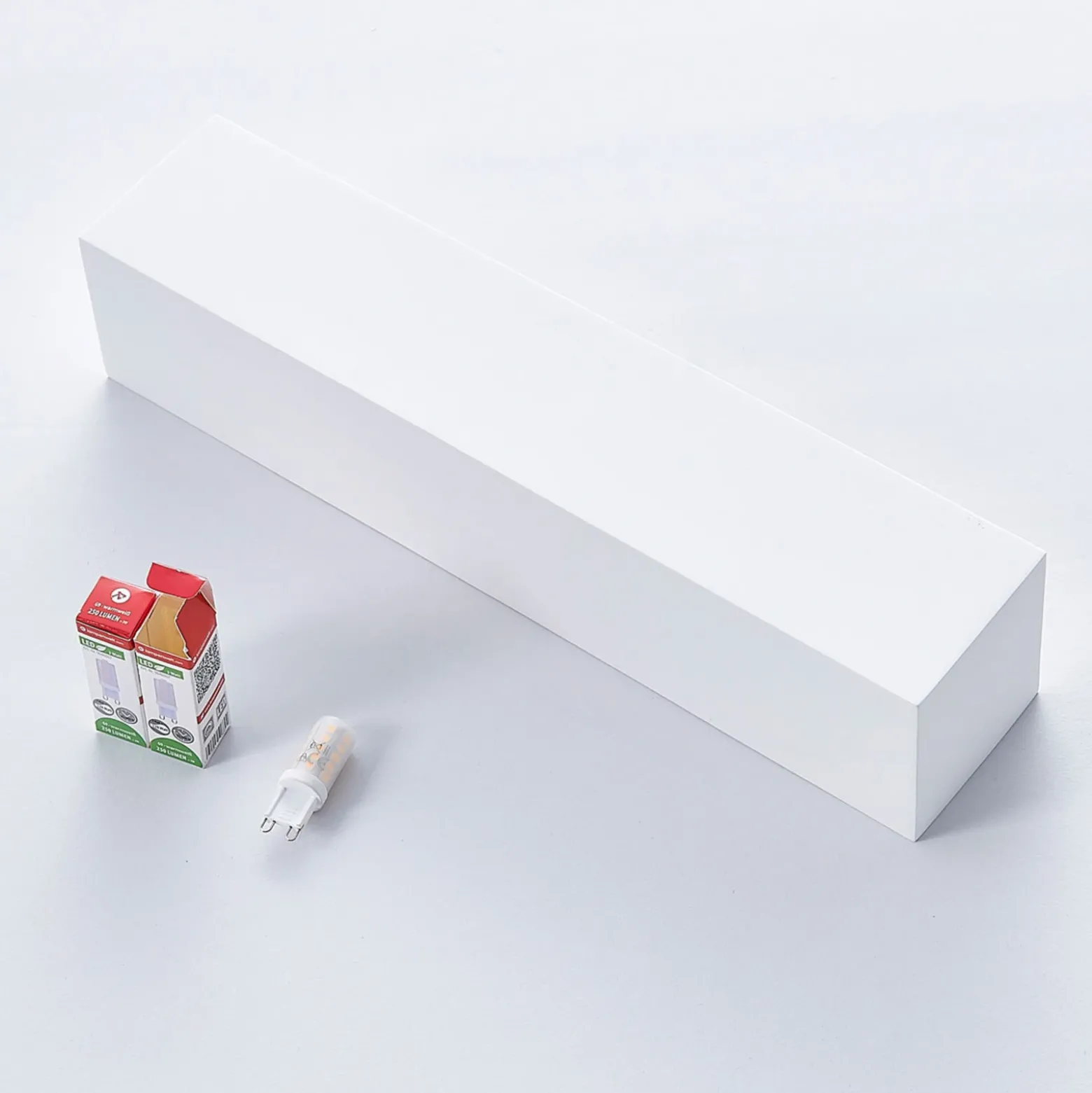 Aplique de pared Lindby Santino, 35 cm, escayola, G9, pintable