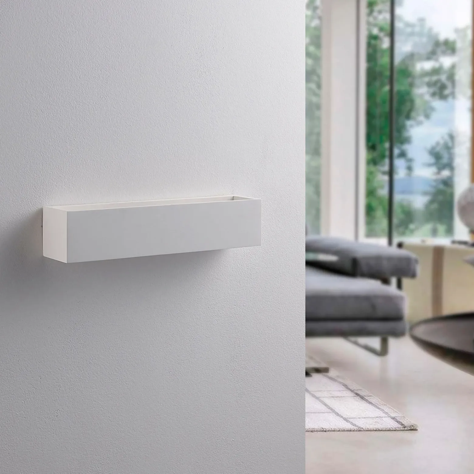 Aplique de pared Lindby Santino, 35 cm, escayola, G9, pintable