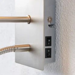 Aplique de pared Lindby Shajan, juego de 2, 29 cm, E27, brazo de lectura LED