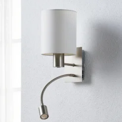 Aplique de pared Lindby Shajan, juego de 2, 29 cm, E27, brazo de lectura LED