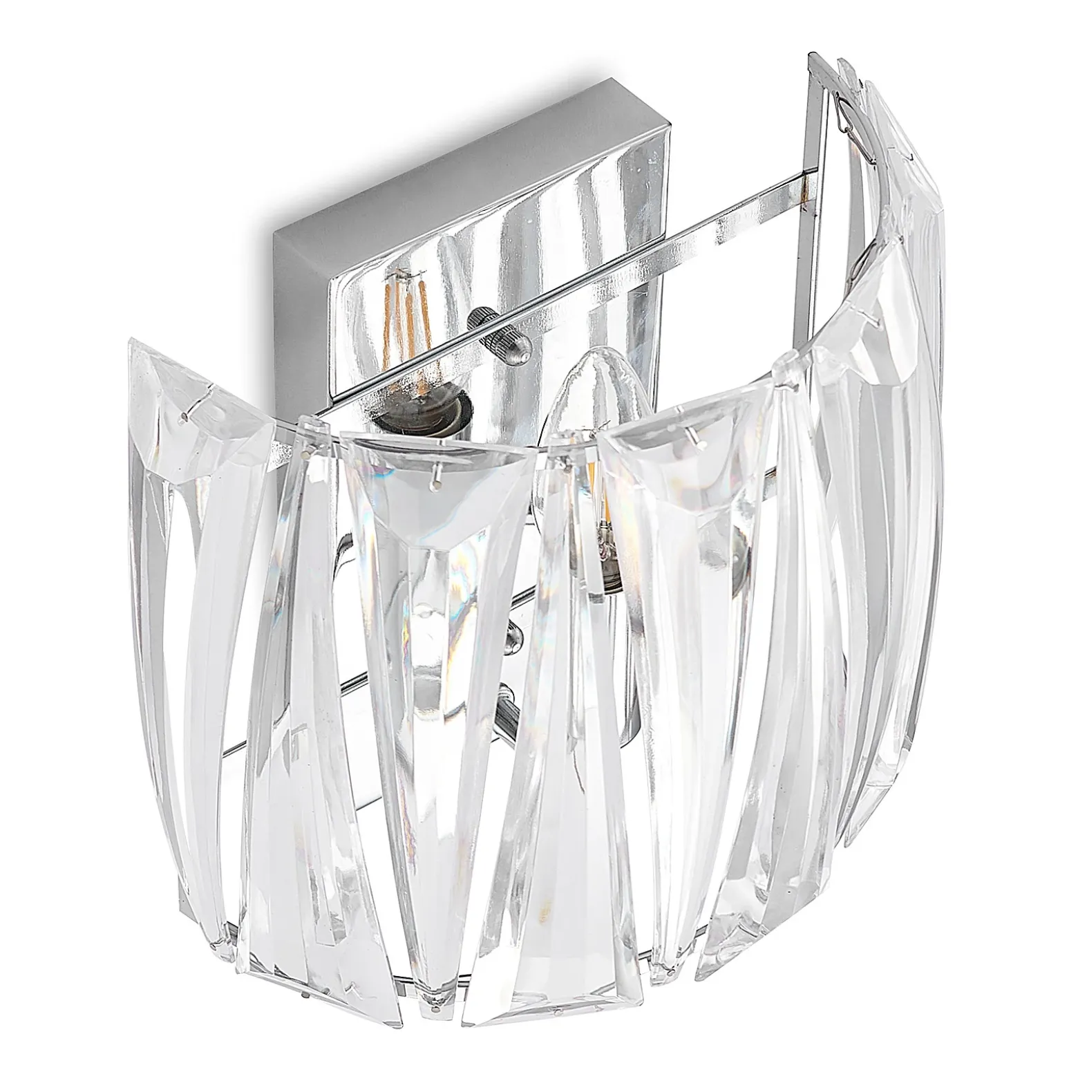 Aplique de pared Lindby Sofia, transparente, acrílico, 23cm