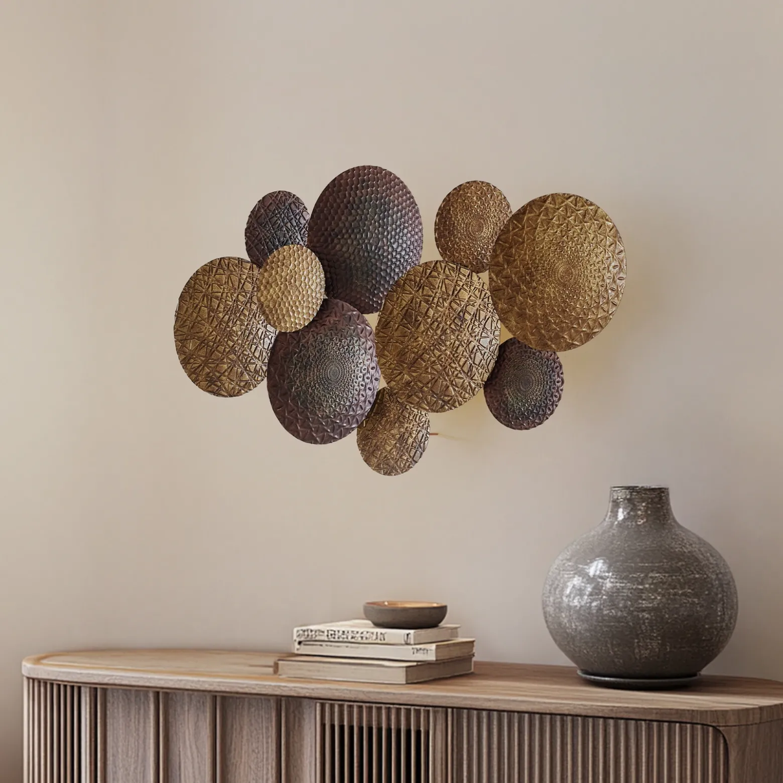 Aplique de pared Lindby Soraya, dorado/cobre, metal, 2 luces, 51cm