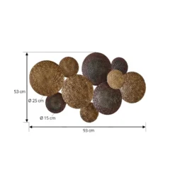 Aplique de pared Lindby Soraya, dorado/cobre, metal, 2 luces, 51cm