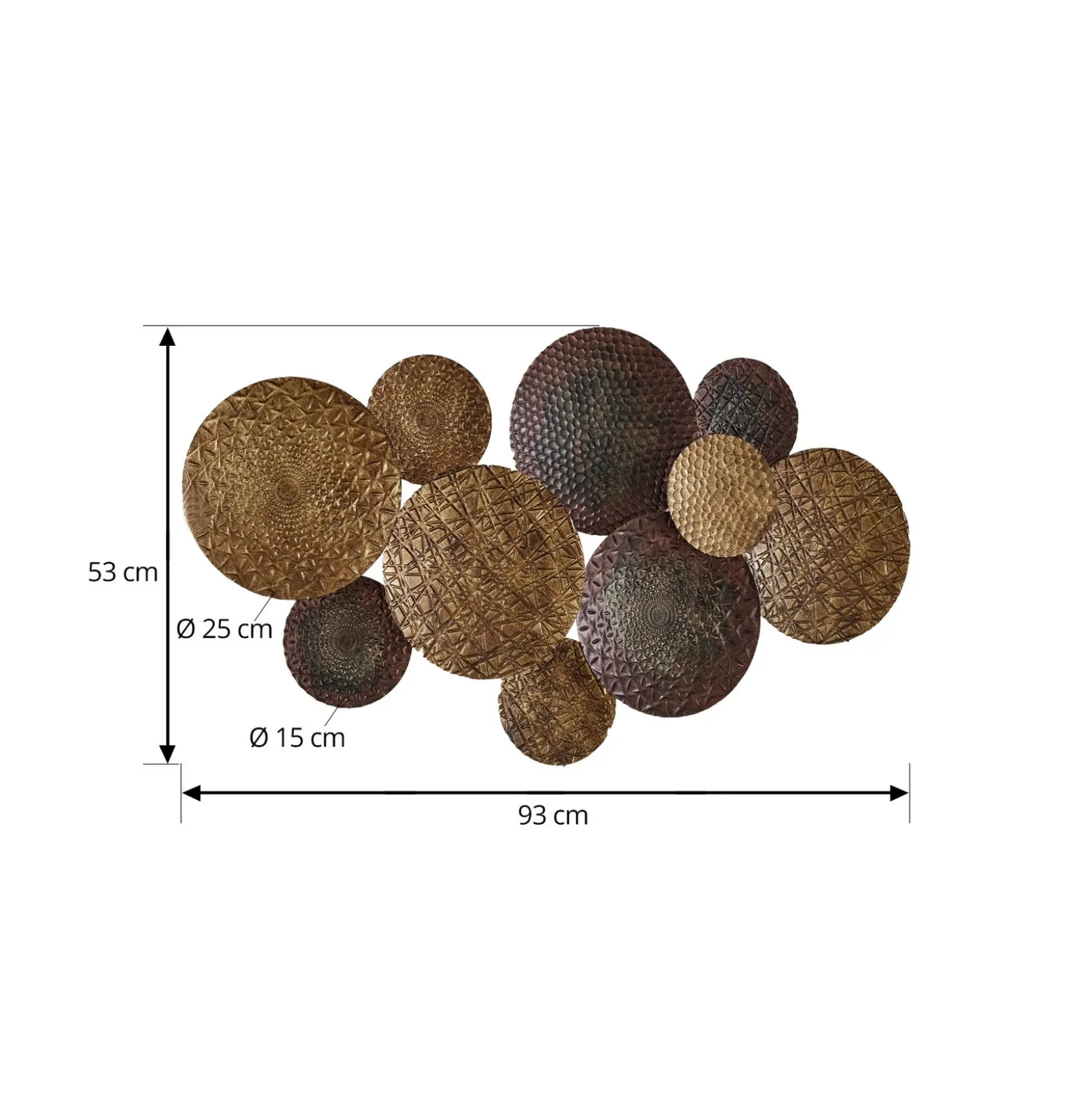 Aplique de pared Lindby Soraya, dorado/cobre, metal, 2 luces, 51cm