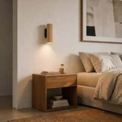 Aplique de pared Lindby Stralino, 2 luces, altura 22 cm, madera