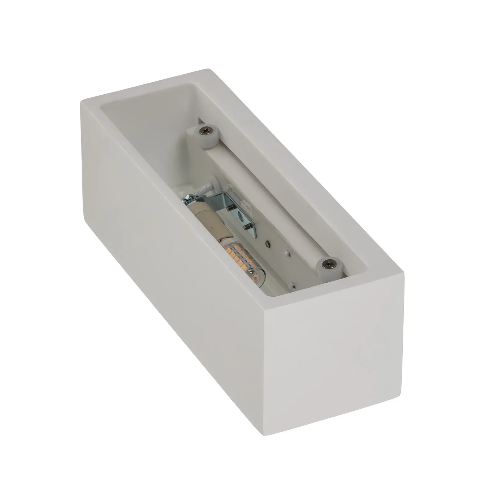Aplique de pared Lindby Tjada, 22 cm, blanco, escayola, G9, pintable