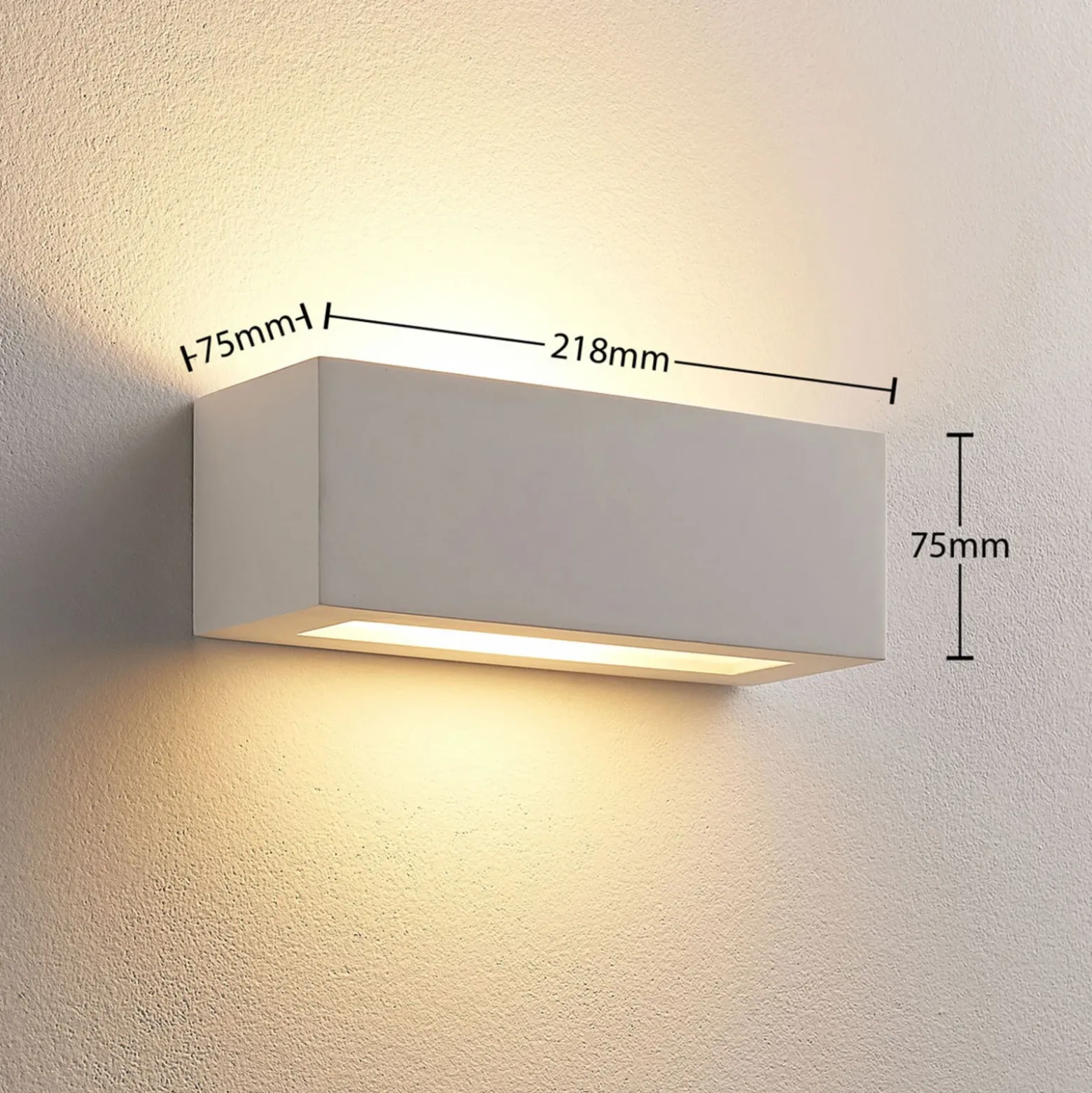 Aplique de pared Lindby Tjada, 22 cm, blanco, escayola, G9, pintable, 3 unidades