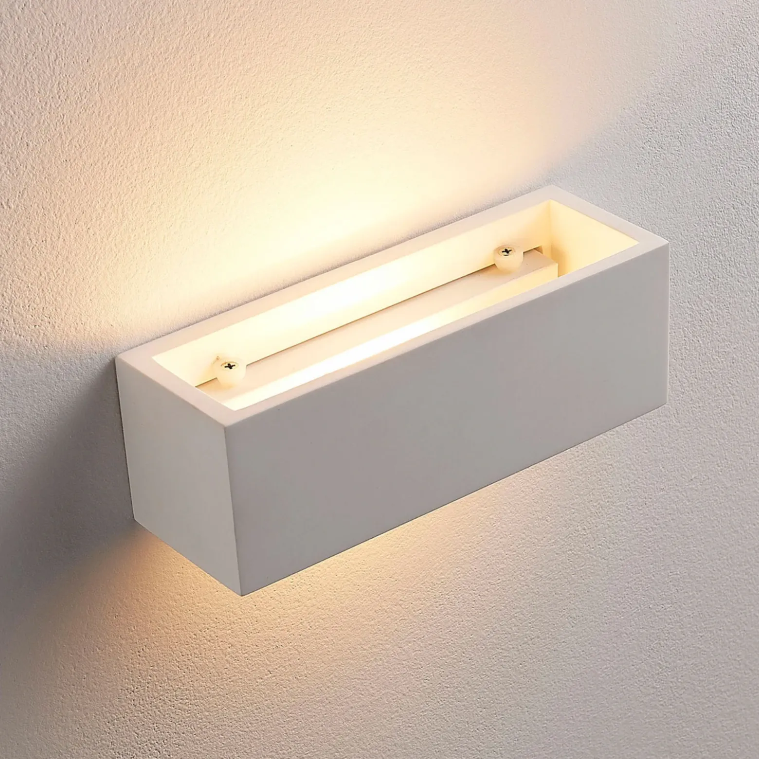 Aplique de pared Lindby Tjada, 22 cm, blanco, escayola, G9, pintable, 3 unidades
