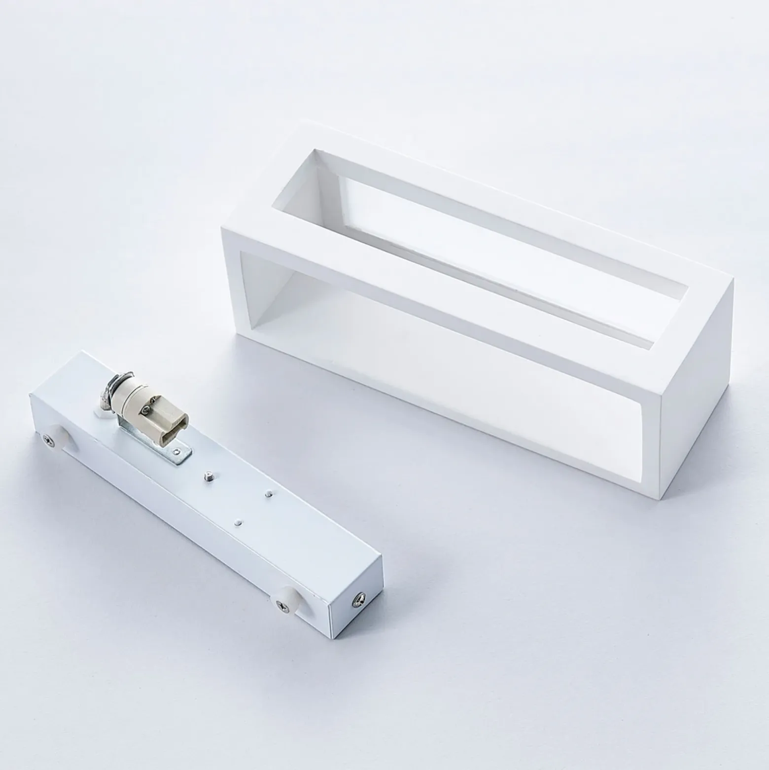 Aplique de pared Lindby Tjada, 22 cm, blanco, escayola, G9, pintable, 3 unidades