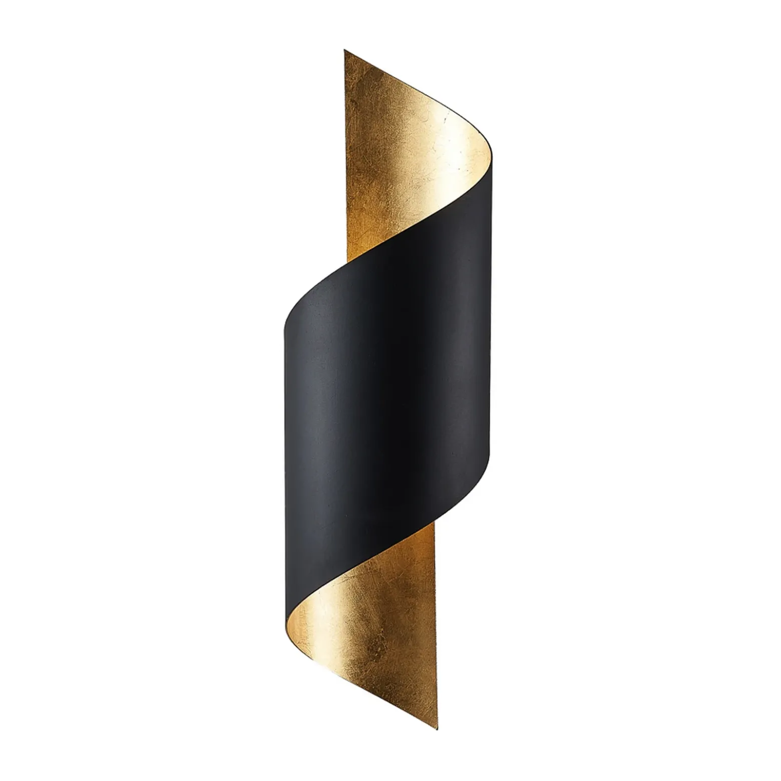 Aplique de pared Lindby Vanni, negro/oro, metal, altura 57cm