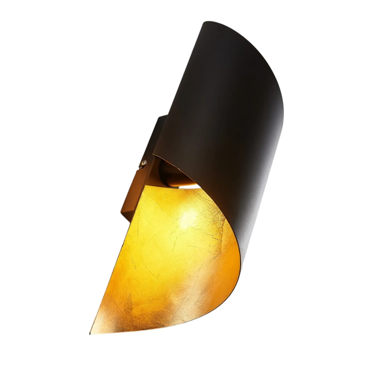 Aplique de pared Lindby Vanni, negro/oro, metal, altura 57cm