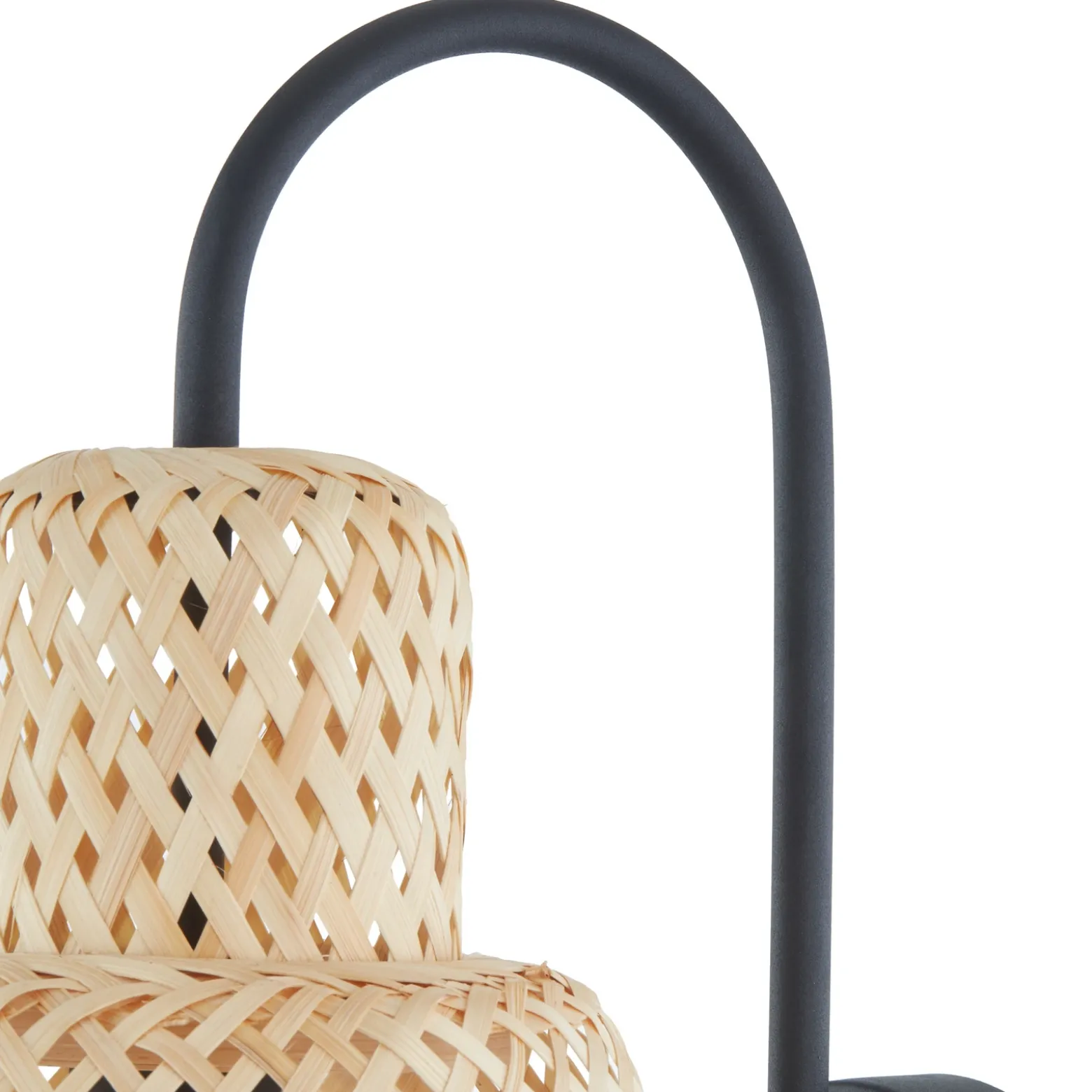 Aplique de pared Lindby Venora, altura 43 cm, negro, madera, bambú