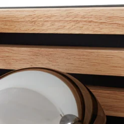 Aplique de pared Lindby Woodora, madera, vidrio, gris humo, 4 luces