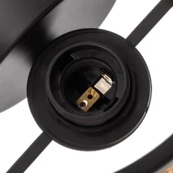 Aplique de pared Lindby Yaelle, 20 cm de altura, ratán, negro, E27