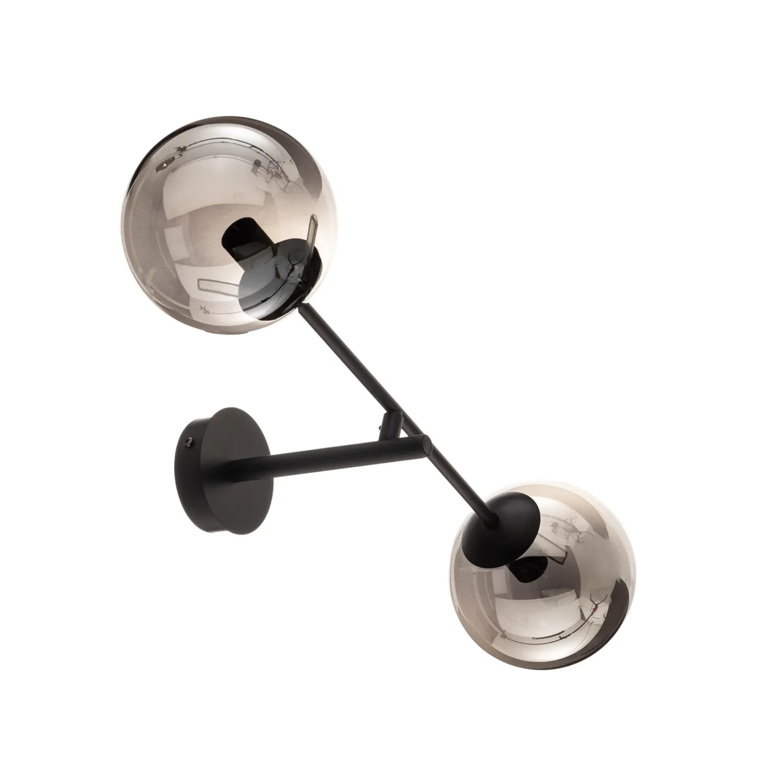 Aplique de pared Linear, negro/grafito, 2 luces