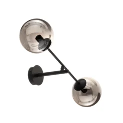 Aplique de pared Linear, negro/grafito, 2 luces