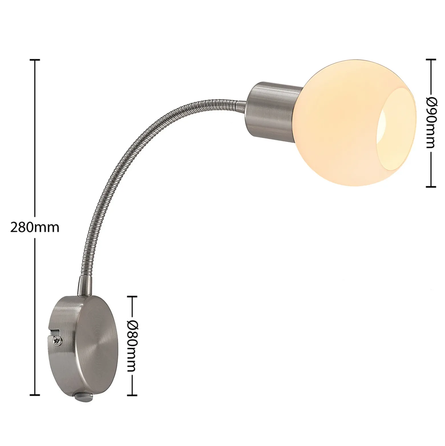 Aplique de pared Lioma de Lindby con brazo flexible, níquel