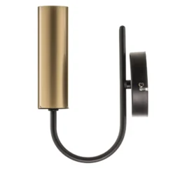 Aplique de pared Loppe, 1 luz, negro/dorado