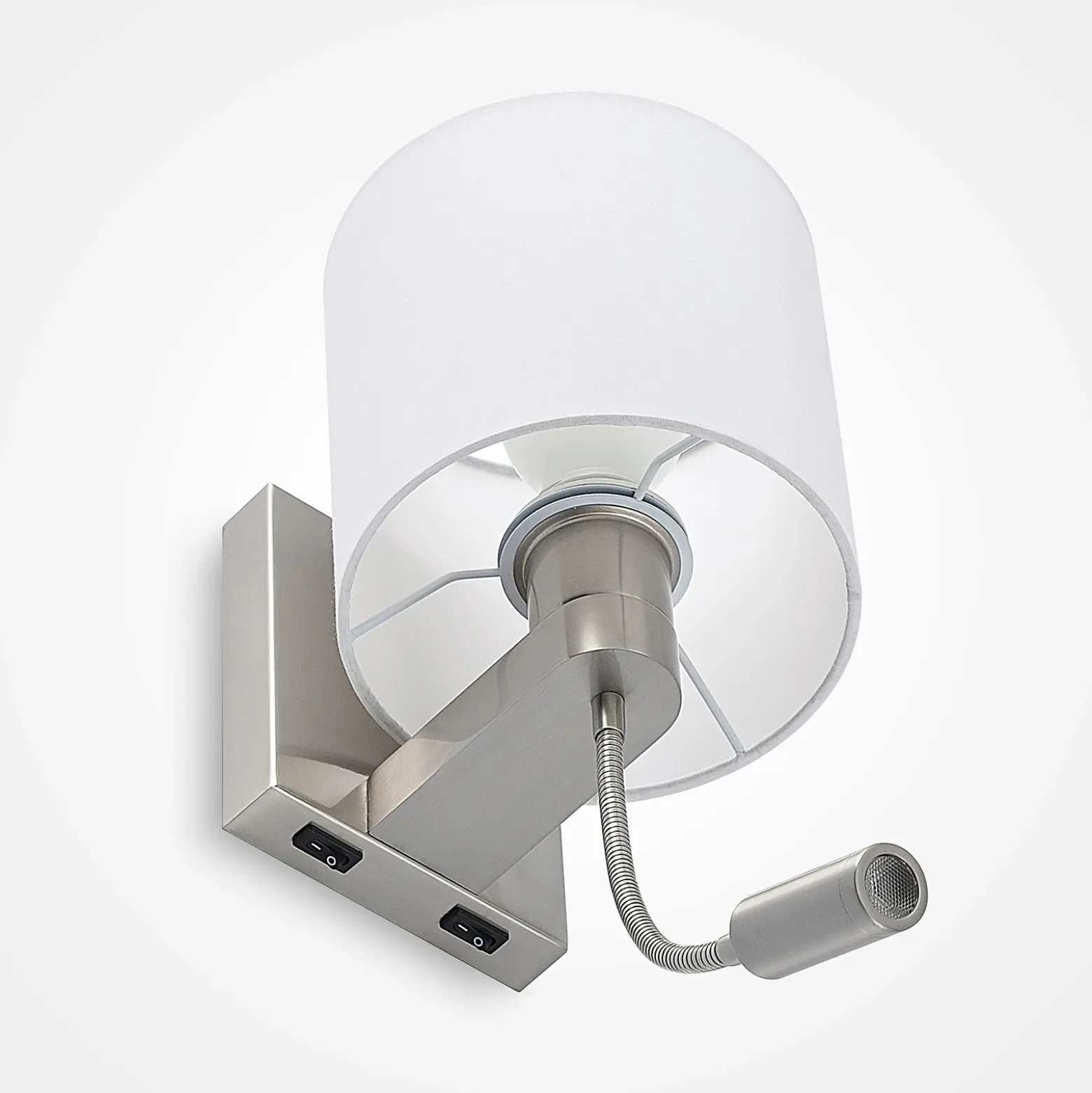 Aplique de pared Lucande Brinja, 45 cm, orientable, brazo de lectura, E27