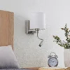 Aplique de pared Lucande Brinja, 45 cm, orientable, brazo de lectura, E27