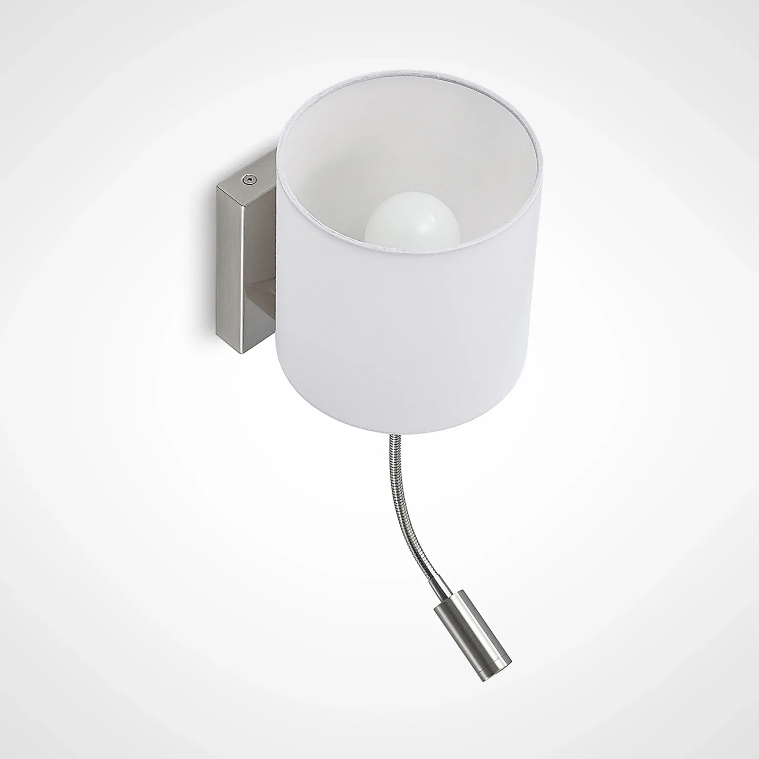 Aplique de pared Lucande Brinja, 45 cm, orientable, brazo de lectura, E27