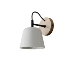 Aplique de pared Lucande Kalinda, gris, hormigón, 20 cm de altura, E14
